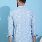 Men Printed Corduroy Short Kurta