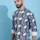 Men Printed Corduroy Short Kurta