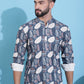 Men Printed Corduroy Short Kurta