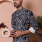 Men Printed Corduroy Short Kurta