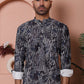 Men Printed Corduroy Short Kurta