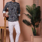 Men Printed Corduroy Short Kurta