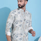 Men Printed Corduroy Short Kurta