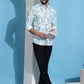 Men Printed Corduroy Short Kurta