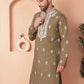 Men's Olive Chikankari Embroidered Kurtas