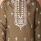 Men's Olive Chikankari Embroidered Kurtas