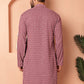 Men's Magenta Embroidered and Sequence Kurtas