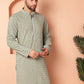 Men's Green Embroidered and Sequence Kurtas