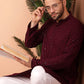 Men's Purple Embroidered and Sequence Kurtas