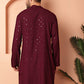 Men's Purple Embroidered and Sequence Kurtas