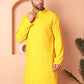 Men's Yellow Embroidered and Sequence Kurtas