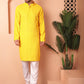 Men's Yellow Embroidered and Sequence Kurtas