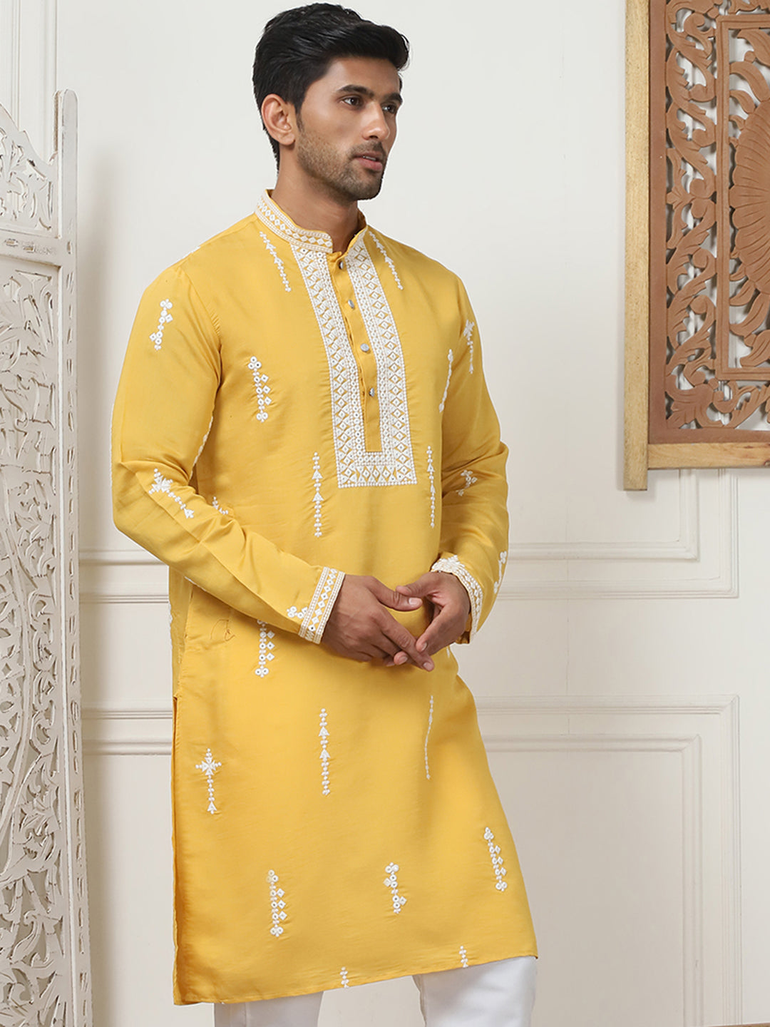 Collar Chikankari Embroidered Kurtas [FF] [J-2-3]
