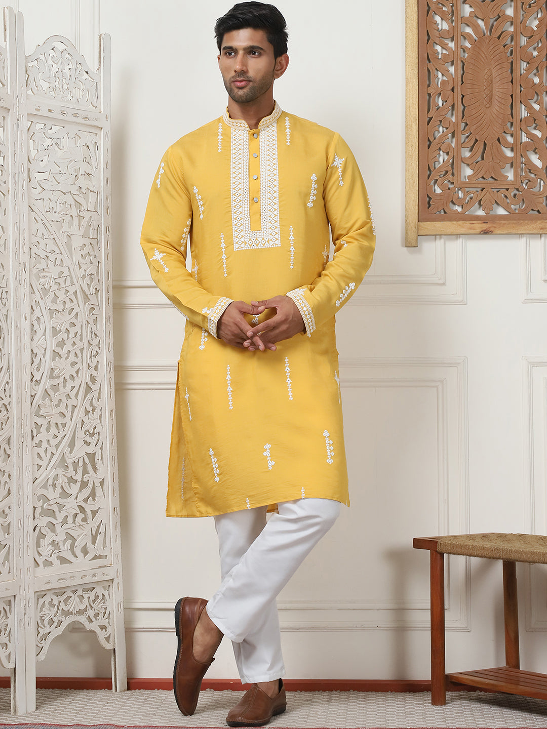 Collar Chikankari Embroidered Kurtas [FF] [J-2-3]
