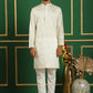 Men Pista Green Embroidered and Sequence Kurtas