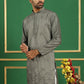Men Yellow Embroidered and Sequence Kurtas