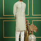 Men Blue Embroidered and Sequence Kurtas