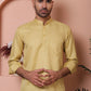 Beige Woven Design Short Kurta for Men