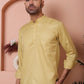 Beige Woven Design Short Kurta for Men