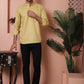 Beige Woven Design Short Kurta for Men