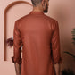 White Woven Design Short Kurta for Men