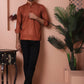White Woven Design Short Kurta for Men