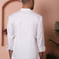 White Woven Design Short Kurta for Men