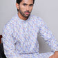 Men's Printed and Embroidered Kurtas ( INKO 5065Blue )