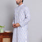 Men's Printed and Embroidered Kurtas ( INKO 5065Blue )