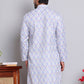 Men's Printed and Embroidered Kurtas ( INKO 5065Blue )