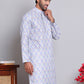 Men's Printed and Embroidered Kurtas ( INKO 5065Blue )