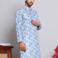 Men's Printed and Embroidered Kurtas ( INKO 5065Grey )