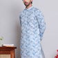 Men's Printed and Embroidered Kurtas ( INKO 5065Grey )