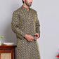 Men Black Silk Blend Straight Kurtas ( KUO 5071Black )
