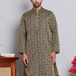 Men Black Silk Blend Straight Kurtas ( KUO 5071Black )