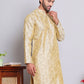 Men Golden Silk Blend Straight Kurtas ( KUO 5071Golden )