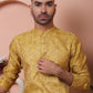 Men Yellow Silk Blend Straight Kurtas