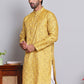 Men Yellow Silk Blend Straight Kurtas ( KUO 5071Yellow )