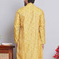 Men Yellow Silk Blend Straight Kurtas ( KUO 5071Yellow )