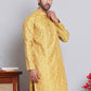 Men Yellow Silk Blend Straight Kurtas ( KUO 5071Yellow )