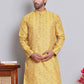 Men Yellow Silk Blend Straight Kurtas ( KUO 5071Yellow )