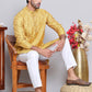 Men Yellow Silk Blend Straight Kurtas ( KUO 5071Yellow )