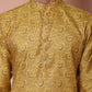 Men Yellow Silk Blend Straight Kurtas