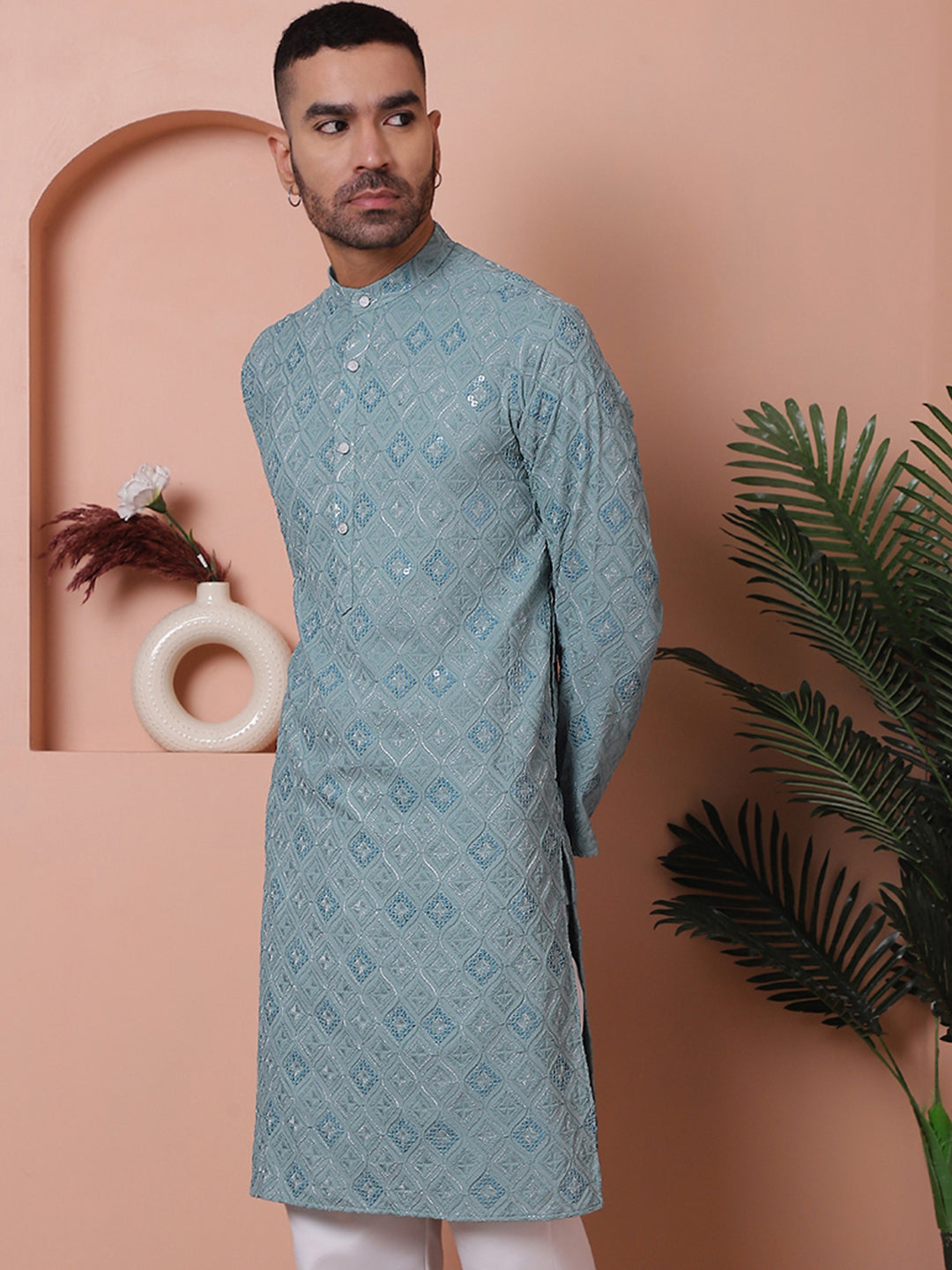 Men's Sequins and Embroidered Kurtas