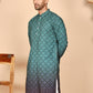 Ombre Printed Kurtas For Men ( KO 5074 Teal ) [FF] [K-7-12]