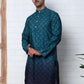 Ombre Printed Kurta For Men ( KO 5074 Teal ) [FF] [K-7-12]