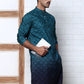 Ombre Printed Kurta For Men ( KO 5074 Teal ) [FF] [K-7-12]
