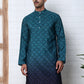 Ombre Printed Kurta For Men ( KO 5074 Teal ) [FF] [K-7-12]