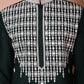 Olive Green Embroidered With Mirror Work Silk Kurta