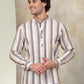 Men's Grey Striped Short Kurtas